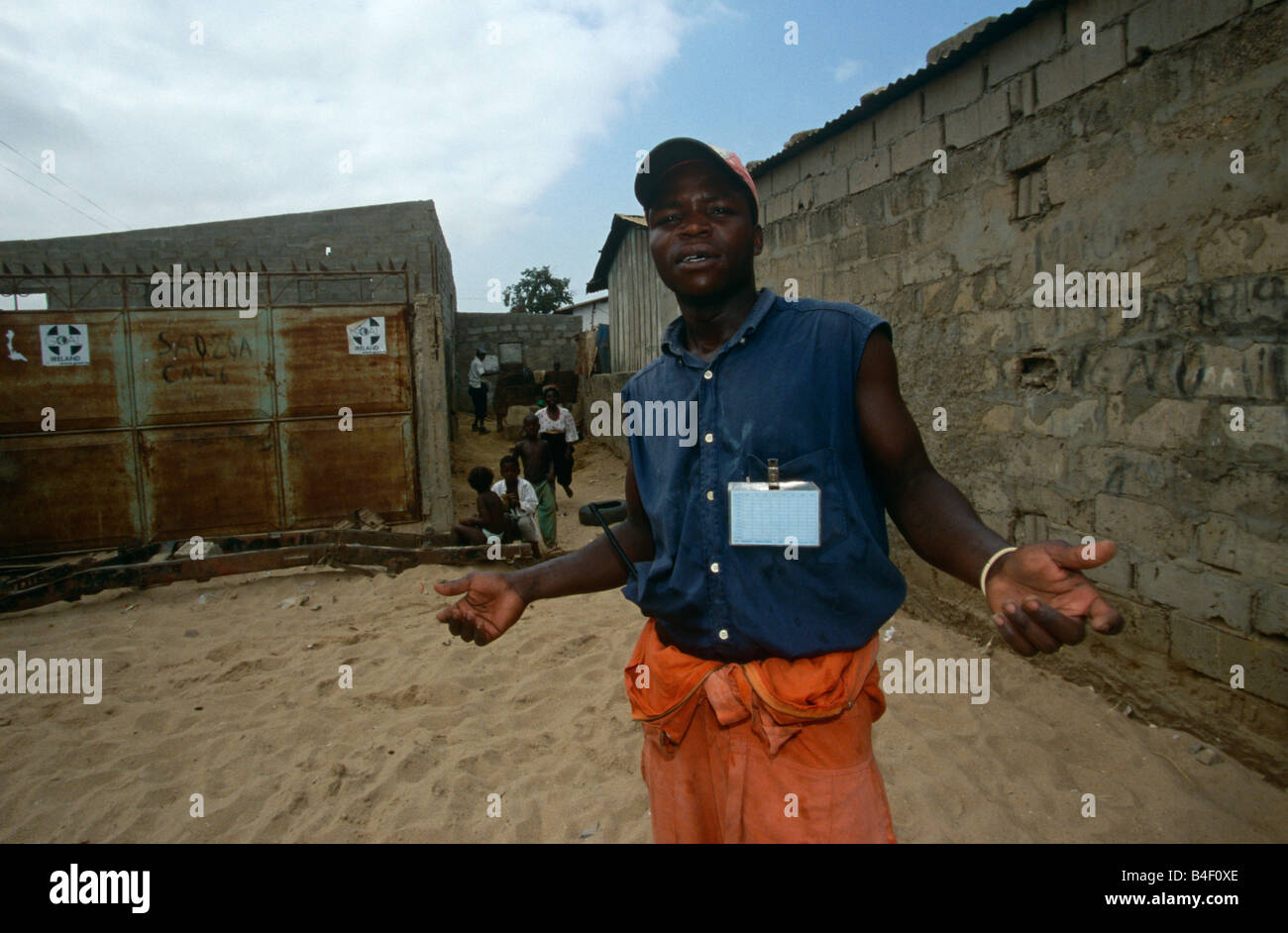 At a camp for displaced people in Angola. Stock Photo