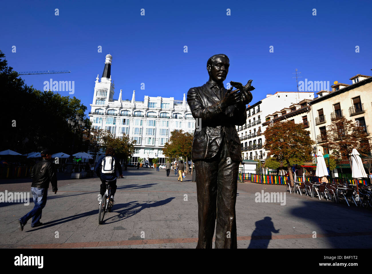 Statue of Spanish poet Federico Garcia Lorca in Plaza Santa Anna Madrid Stock Photo