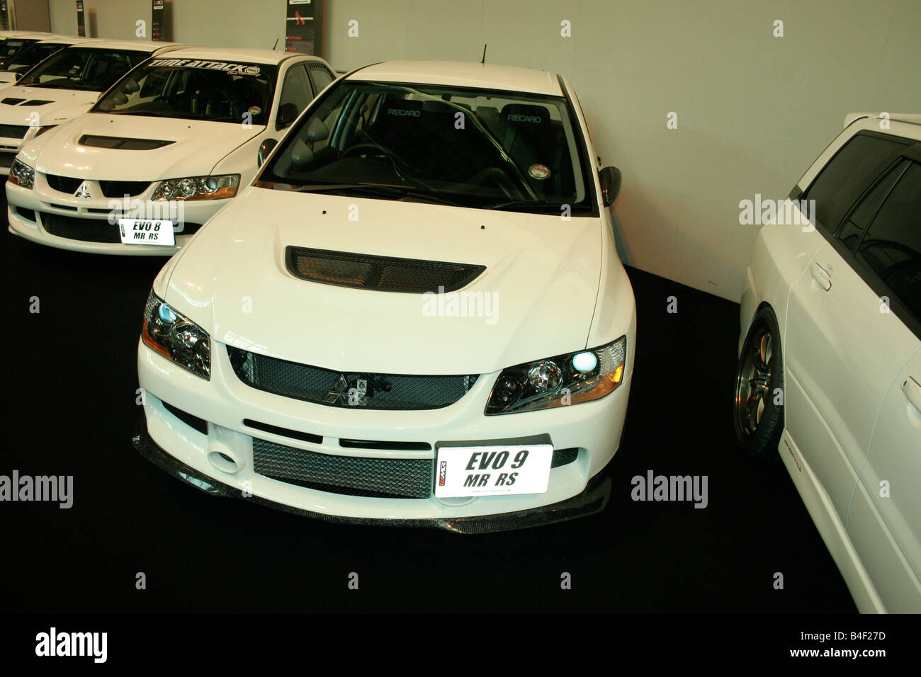 Mitsubishi EVO 9 MR RS in line up Stock Photo - Alamy