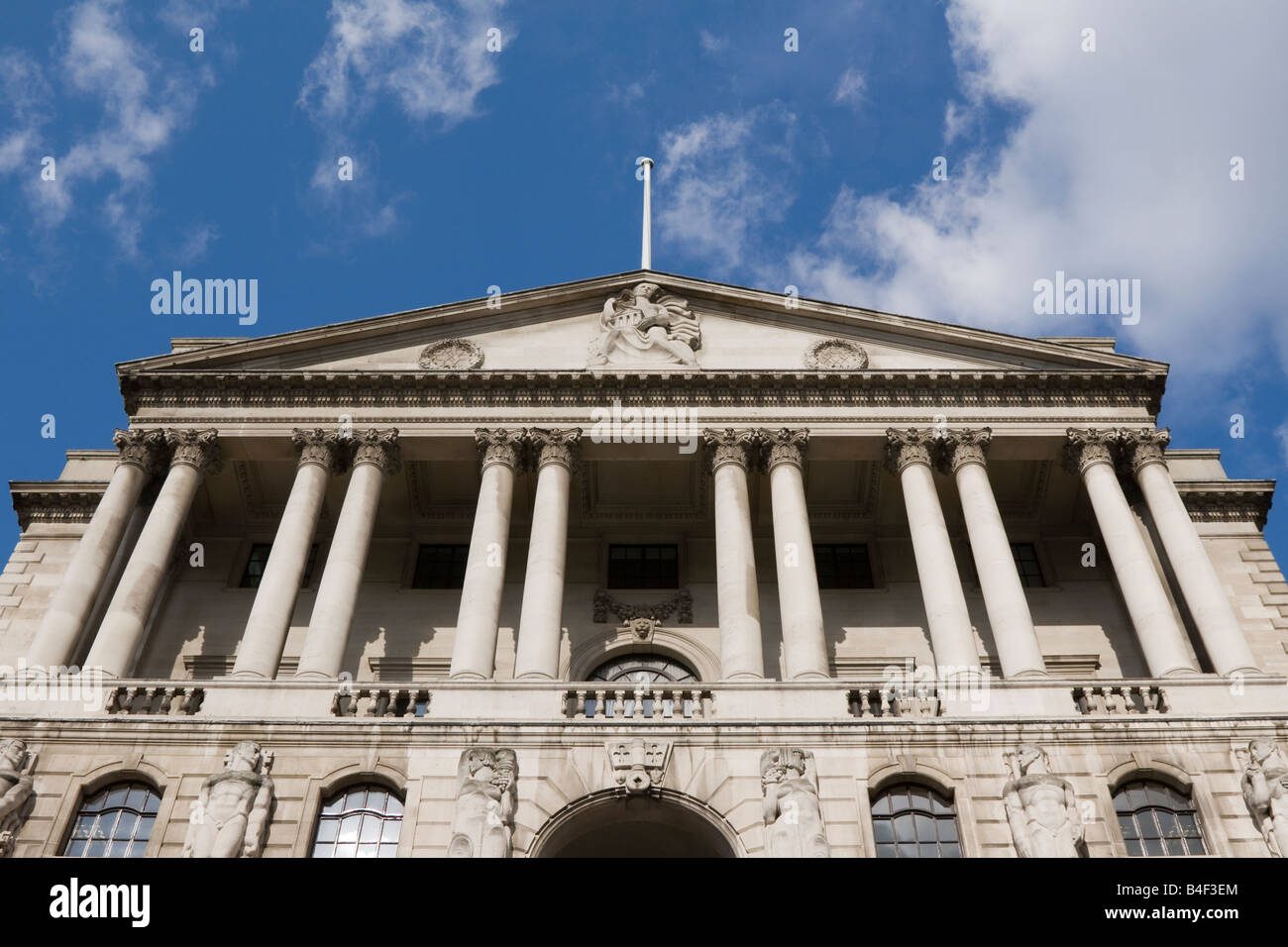 The Bank of England building in the City of London, England Stock Photo