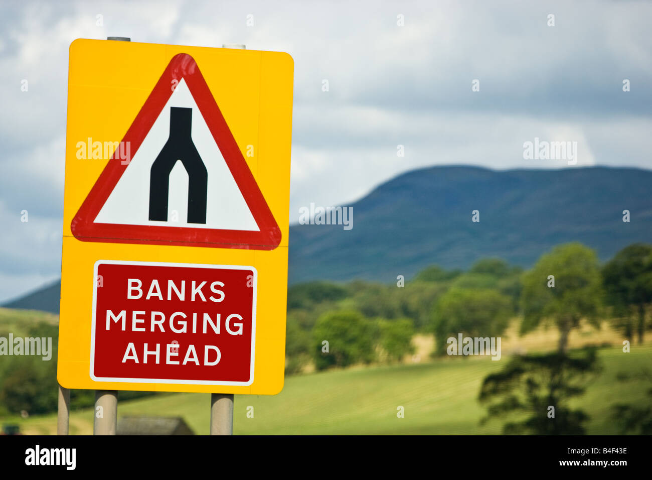Banks merging ahead England UK - UK economy concept Stock Photo