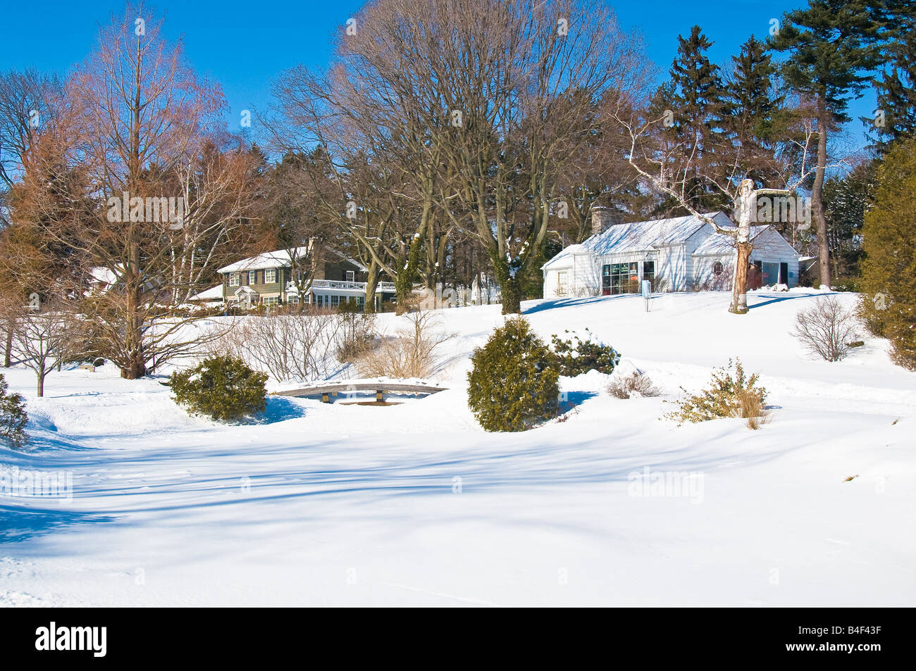 A brisk winter scene at Gairloch Gardens Oakville Ontario Canada Stock Photo