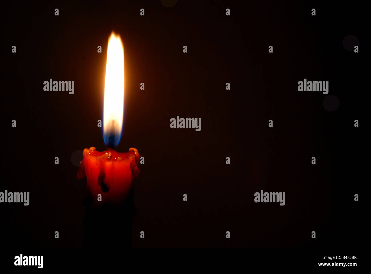 Closeup of burning candle Stock Photo