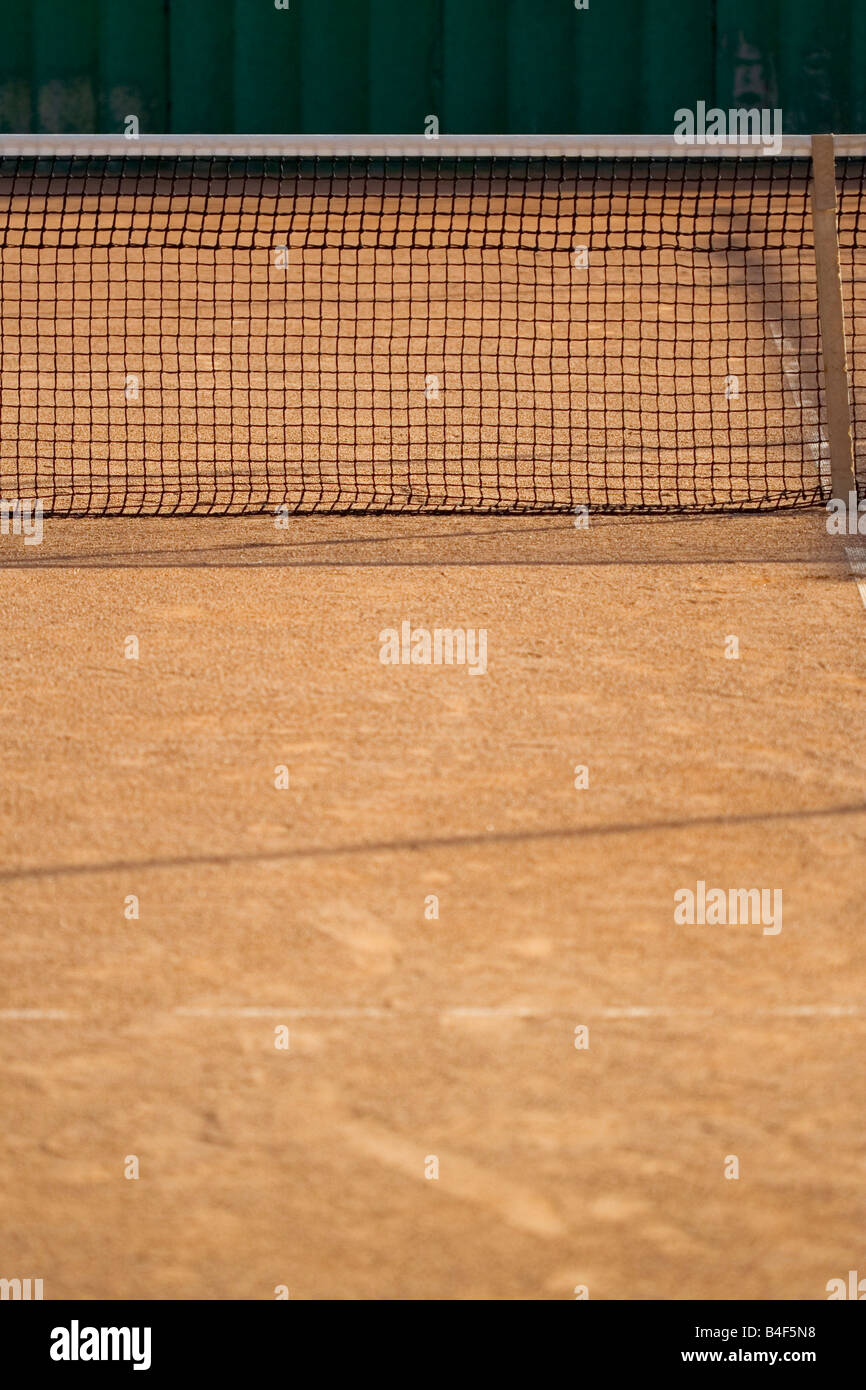 Net on Tennis sport background Stock Photo - Alamy