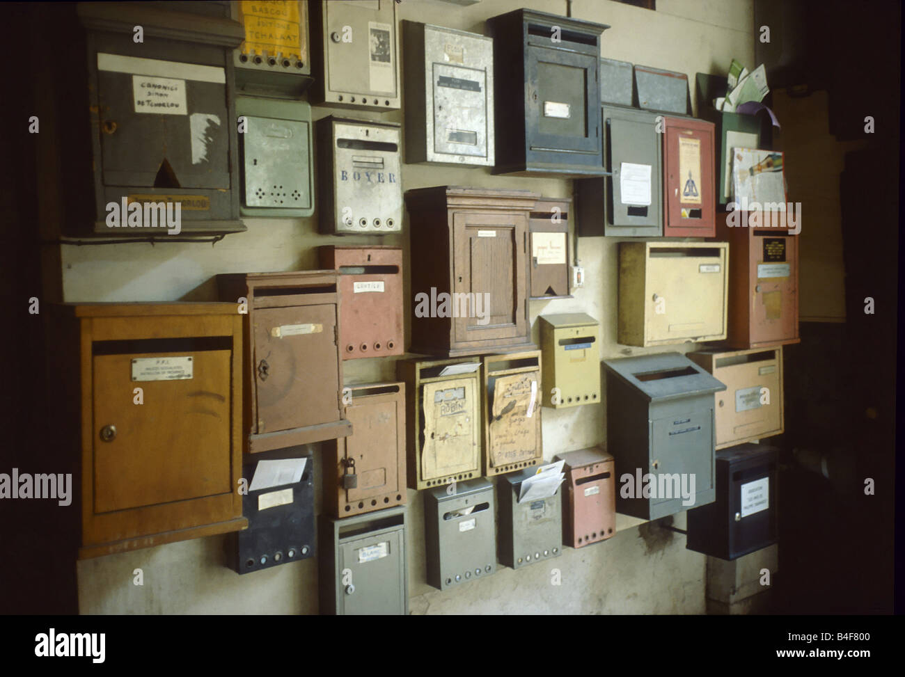Mailboxes in a Doorway of an Apartment Building in Vienna, Austria
