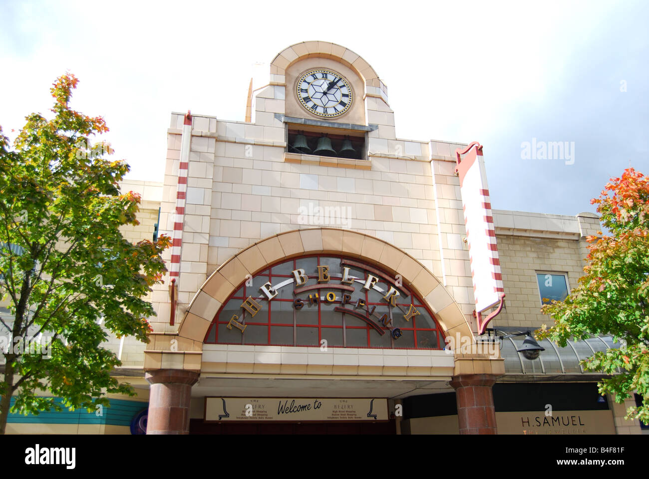 The Belfry Shopping Centre entrance, High Street, Redhill, Surrey, England, United Kingdom Stock Photo