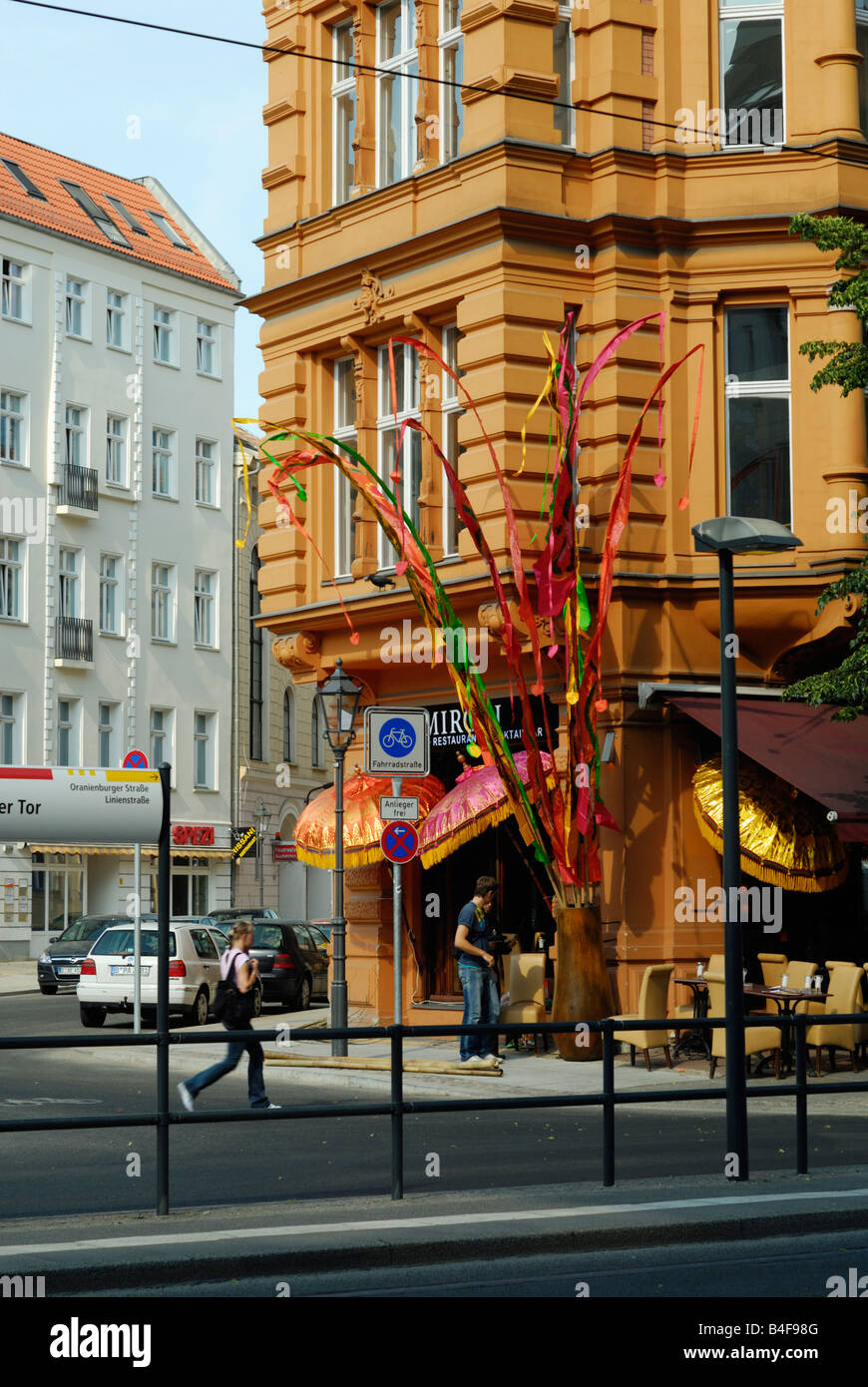 Mirchi Restaurant facade on Oranienburger Straße 50, Berlin, Germany Stock Photo