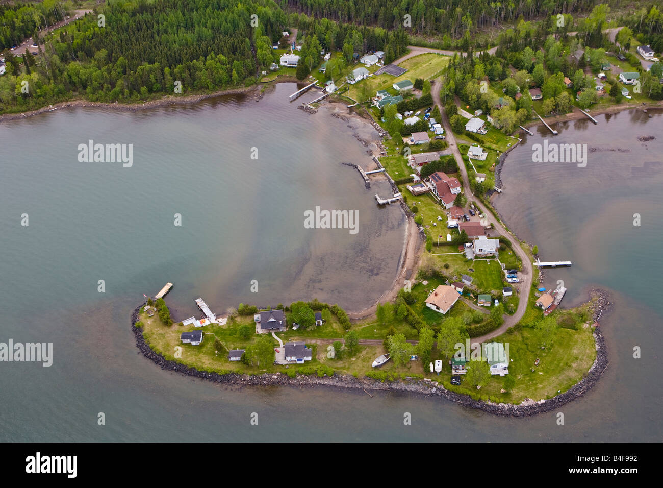 Waterfront properties along the shores of Lake Superior near Thunder
