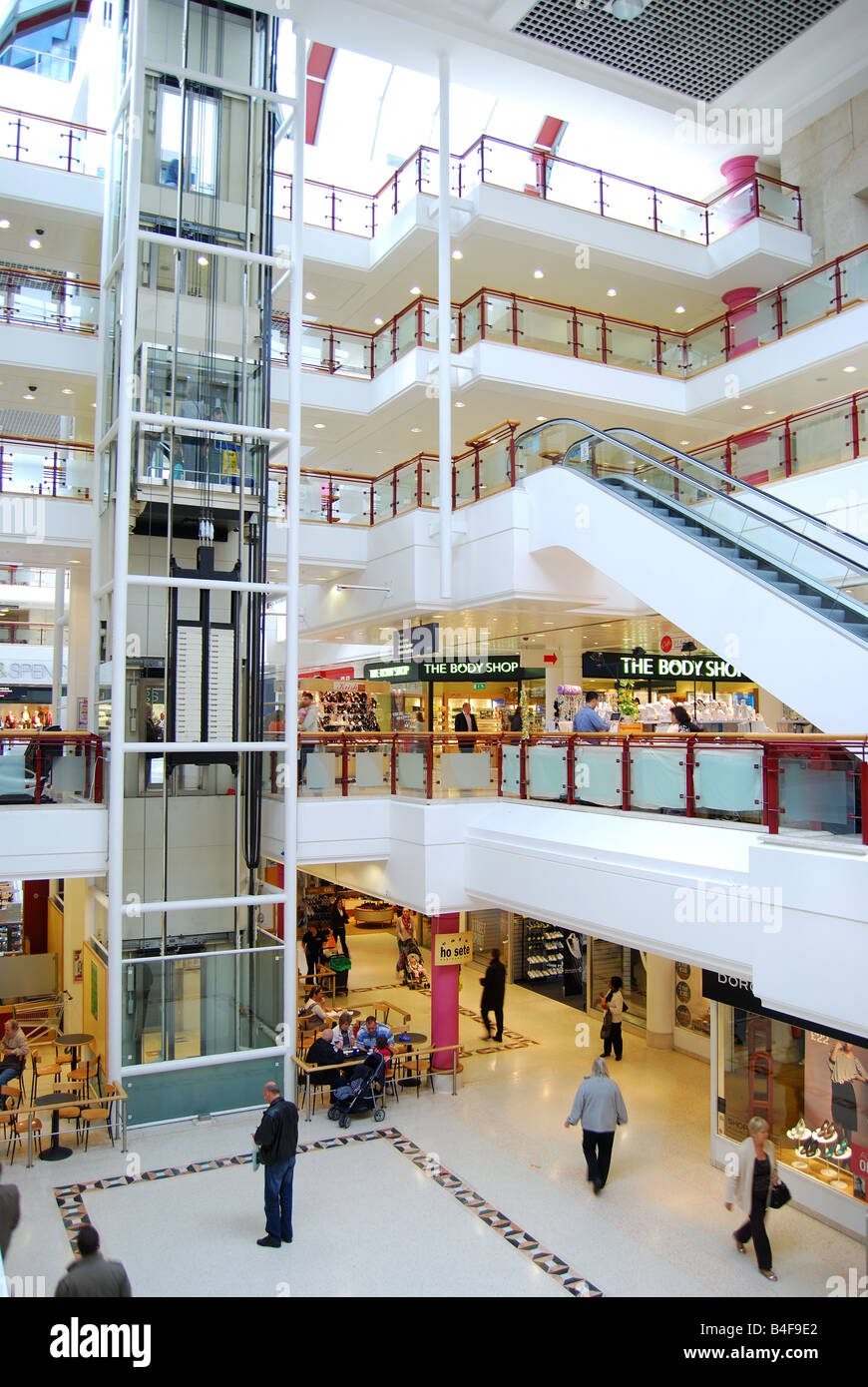 The Belfry Shopping Centre interior, High Street, Redhill, Surrey, England, United Kingdom Stock Photo