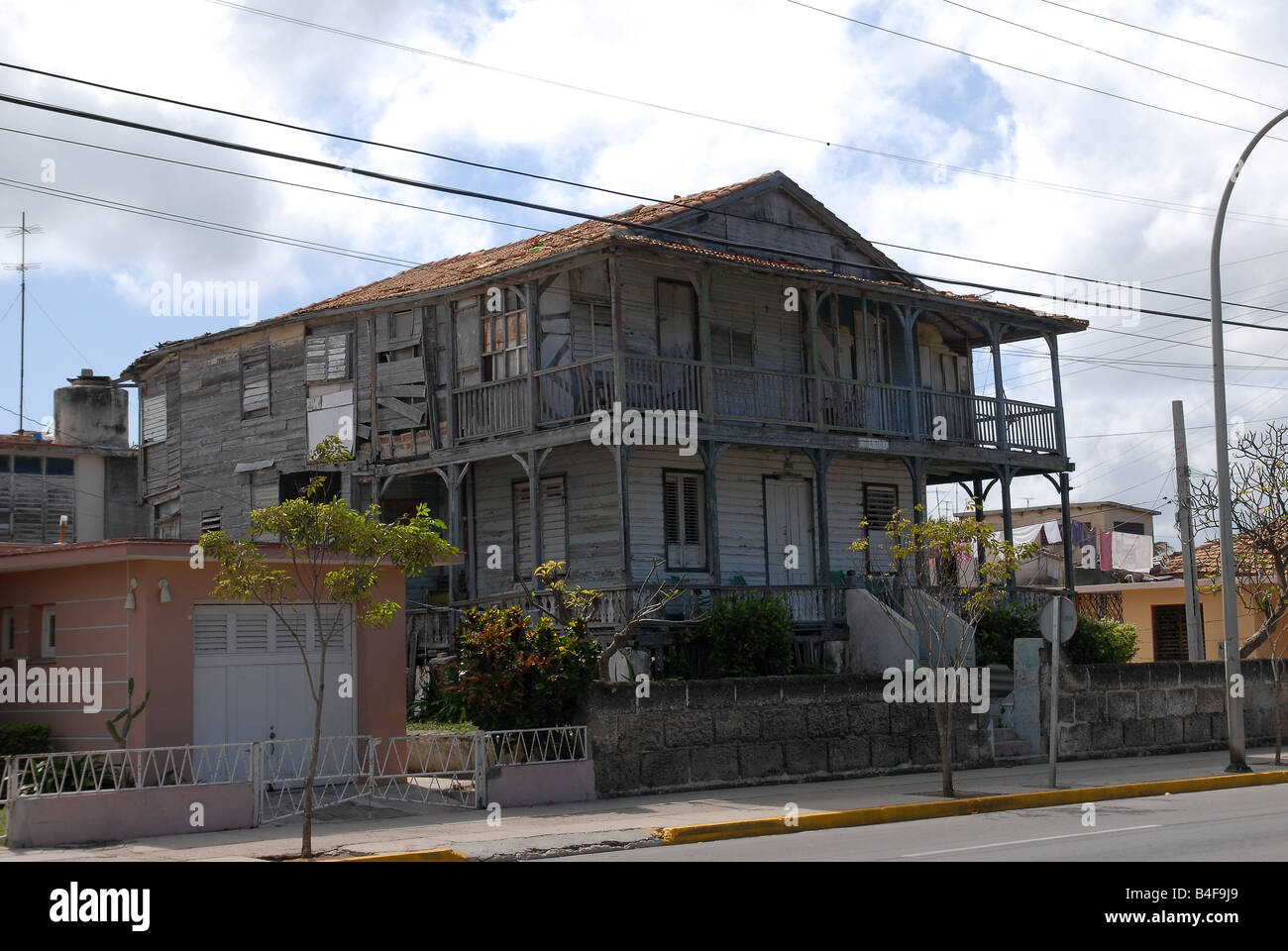 old Cuban house built with timber in the Varadero Peninsula Cuba Stock