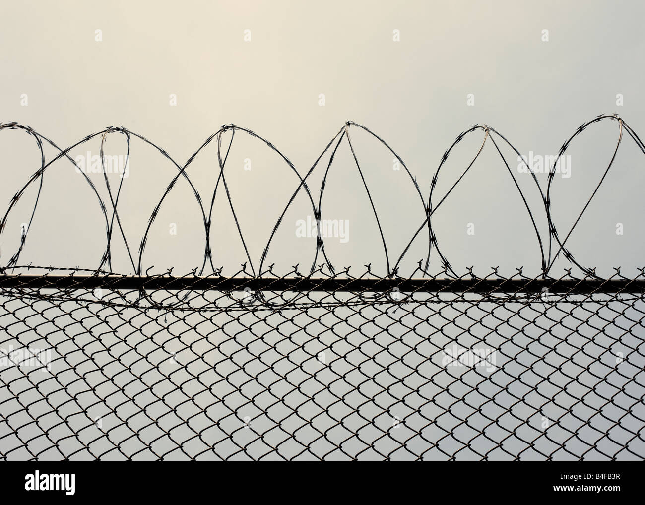 Barbed wire fence in New York City, New York, USA Stock Photo Alamy