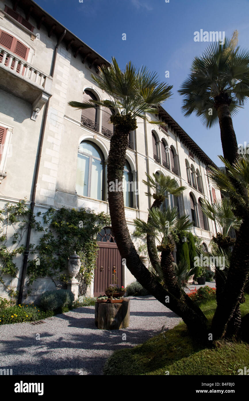 Gardens of Villa Monastero and main house, Varenna, Italy Stock Photo