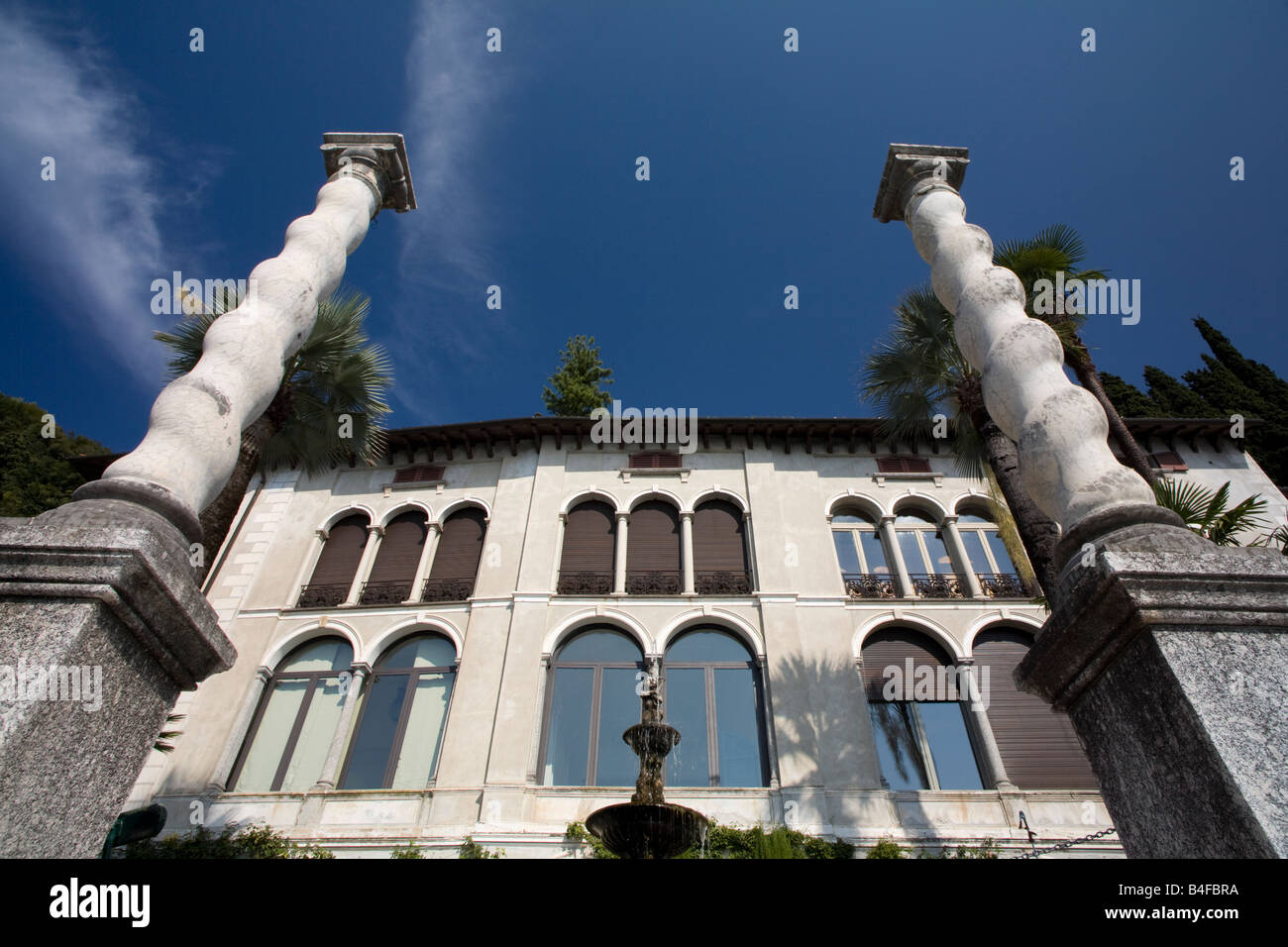 Villa Monastero Varenna, low angle view on the facade Stock Photo