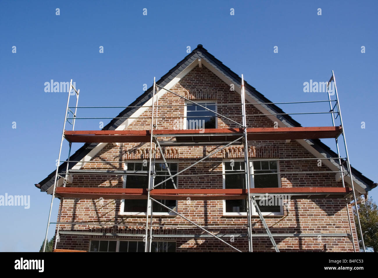 brick home under construction german architecture Stock Photo Alamy