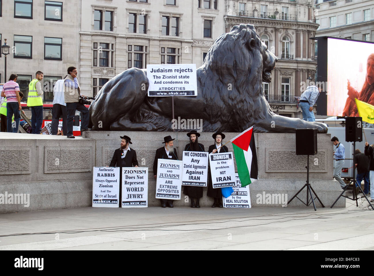 Zionism protest Hezbullah Trafalgar square Stock Photo