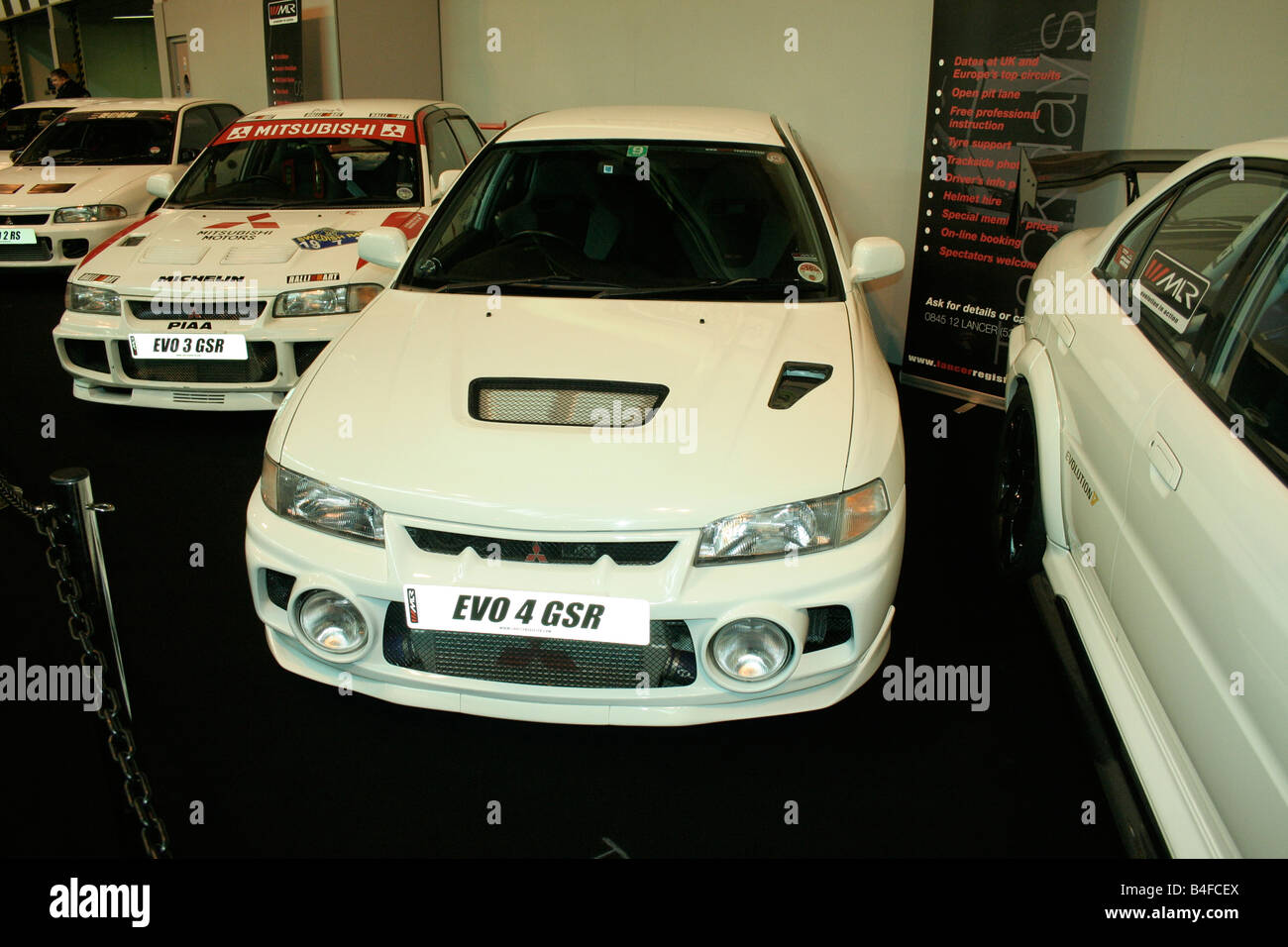 Mitsubishi EVO 4 GSR in line up Stock Photo