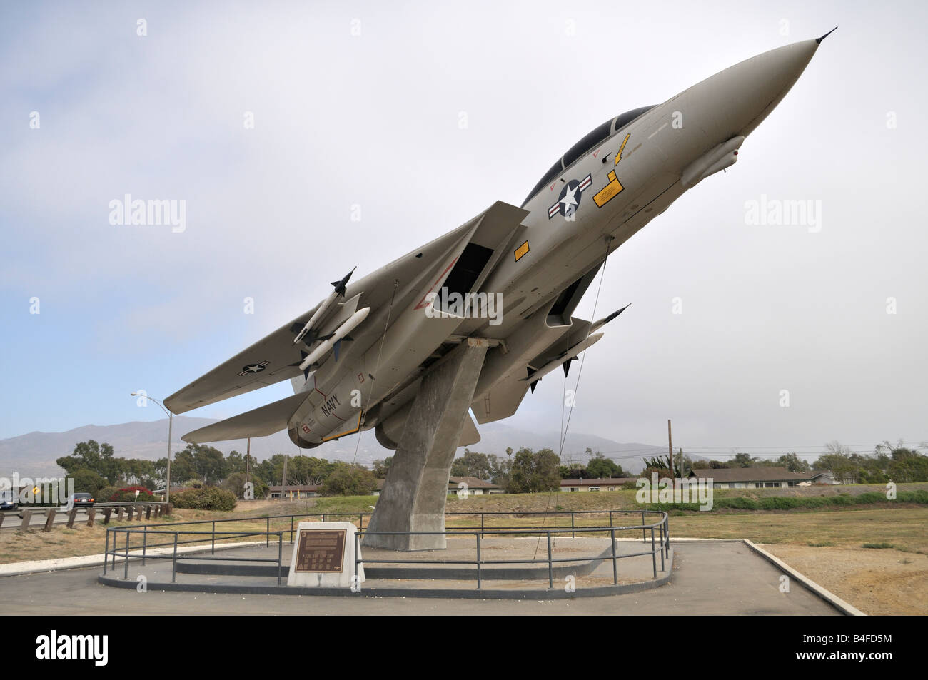 F-14 Tomcat on permanent exhibit outside Naval Air Station Point Mugu, California Stock Photo