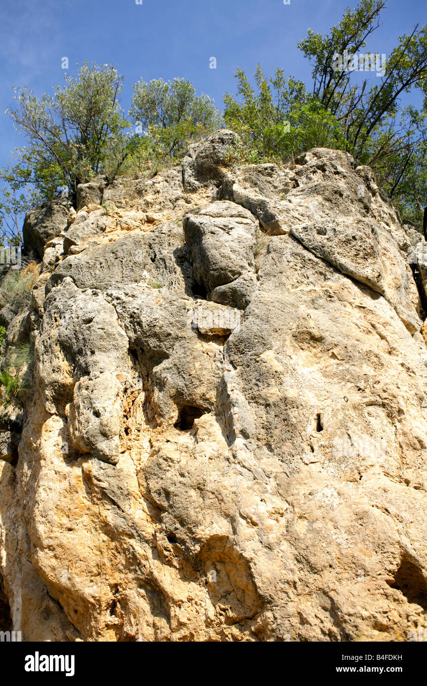 Limestone cliff, Barranco Blanco, Andalucia, Southern Spain Stock Photo