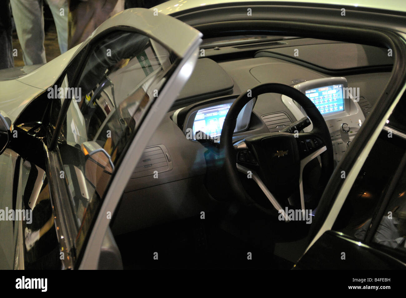 A peek into the cockpit of General Motors electric vehicle Volt Stock Photo