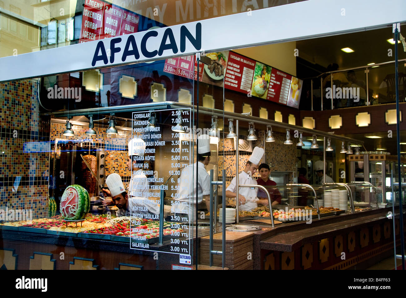 Istanbul Istiklal Caddesi Beyoglu shopping street quarter restaurant Afacan Stock Photo