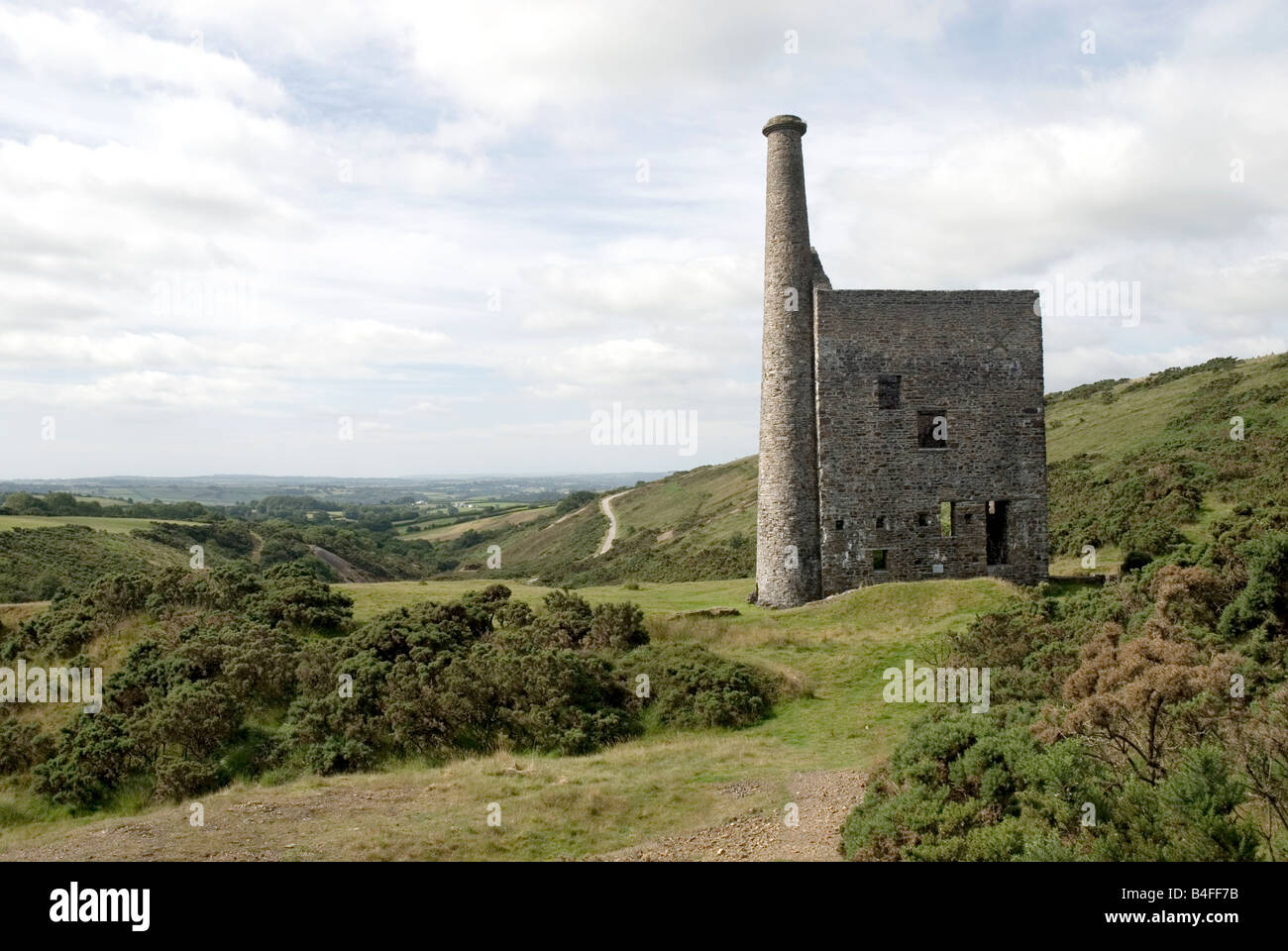 Wheal Betsy engine house ruin, Dartmoor National Park, Devon, England
