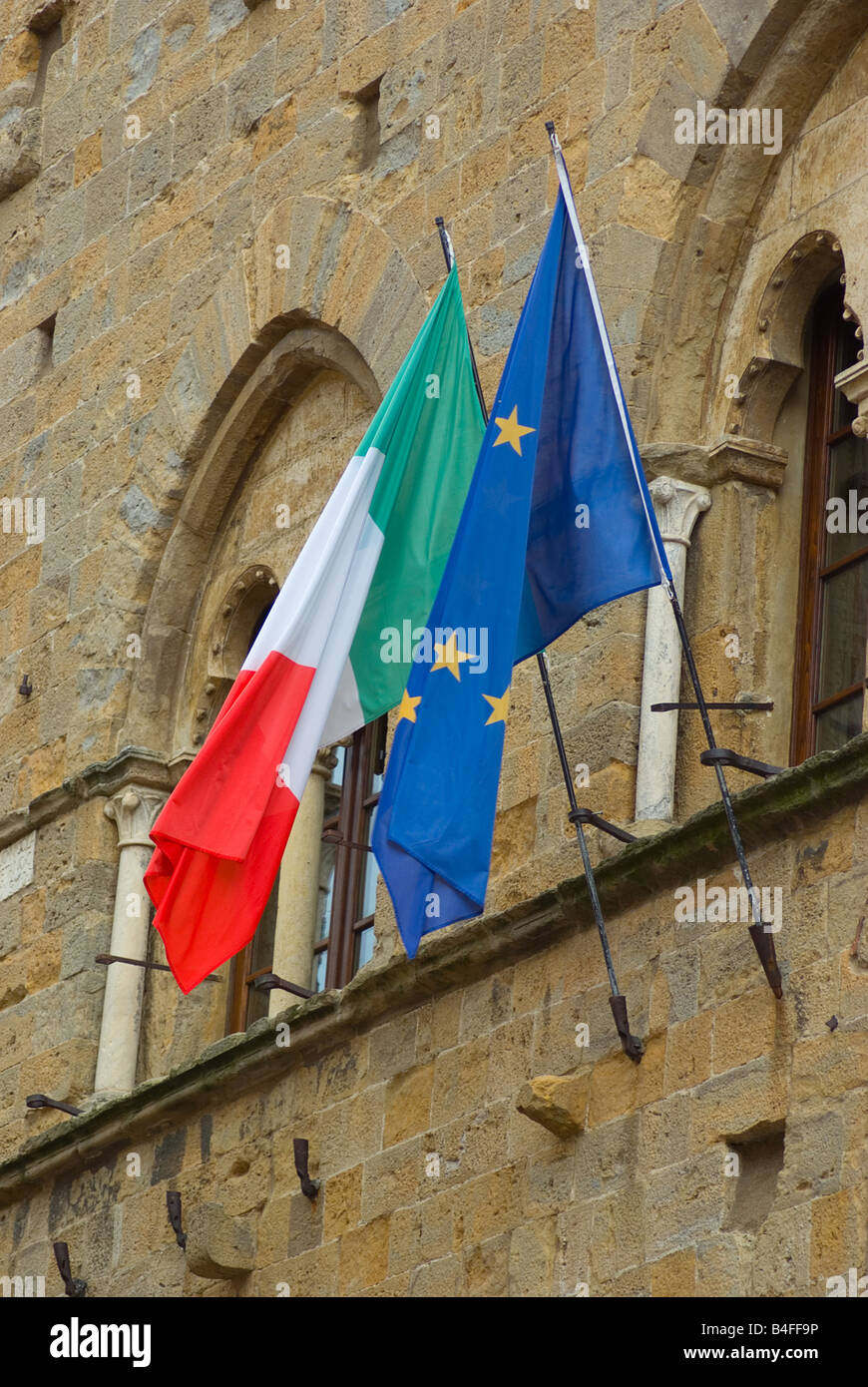 Italian and european flag Stock Photo