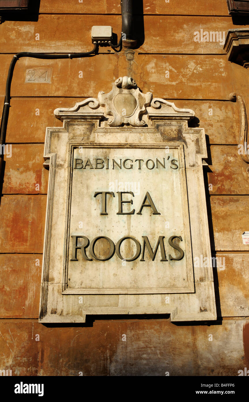 Sign for Babington's English Tea Rooms, Rome, Italy Stock Photo