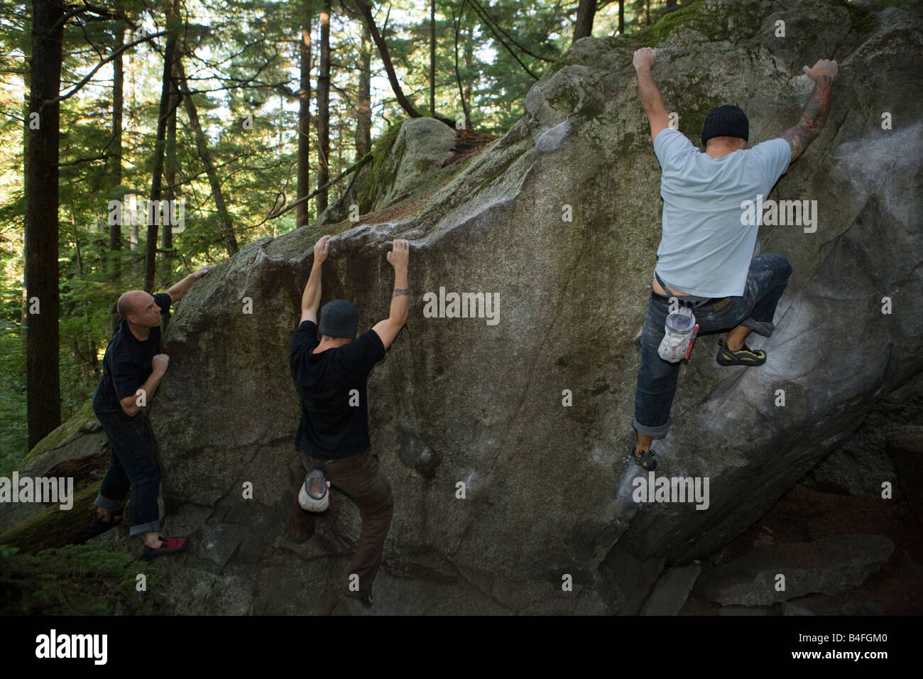 bouldering and rock climbing without ropes in Squamish British Columbia