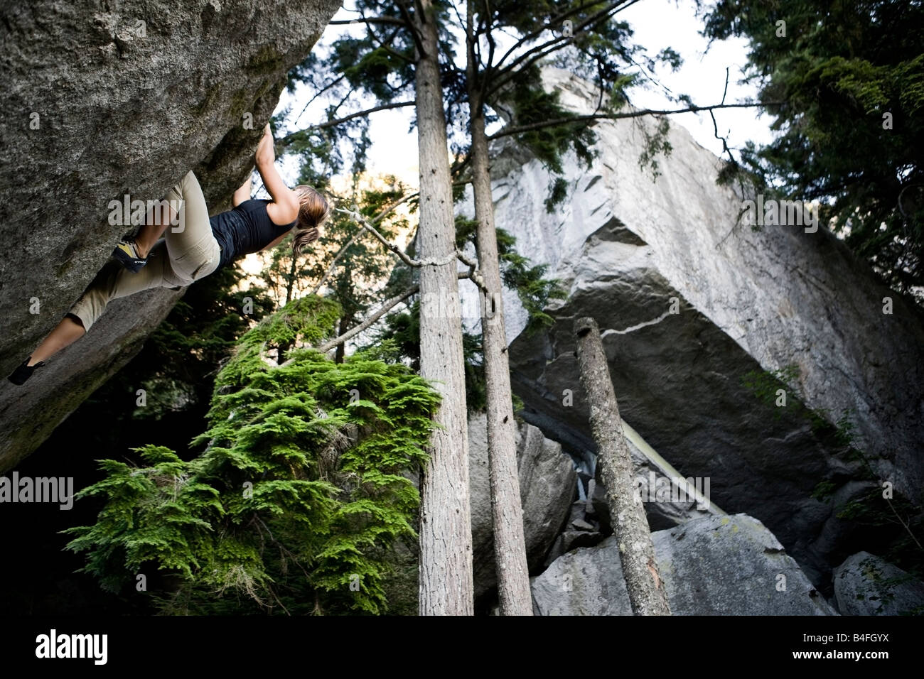 bouldering and rock climbing without ropes in Squamish British Columbia