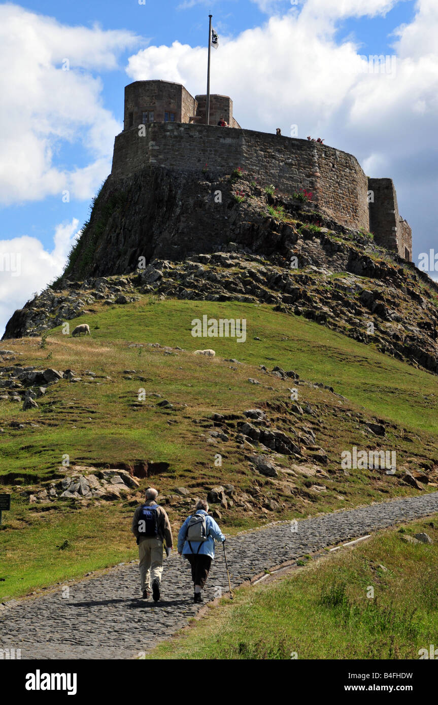 Lindisfarne Castle on Holy Island, Northumberland Stock Photo