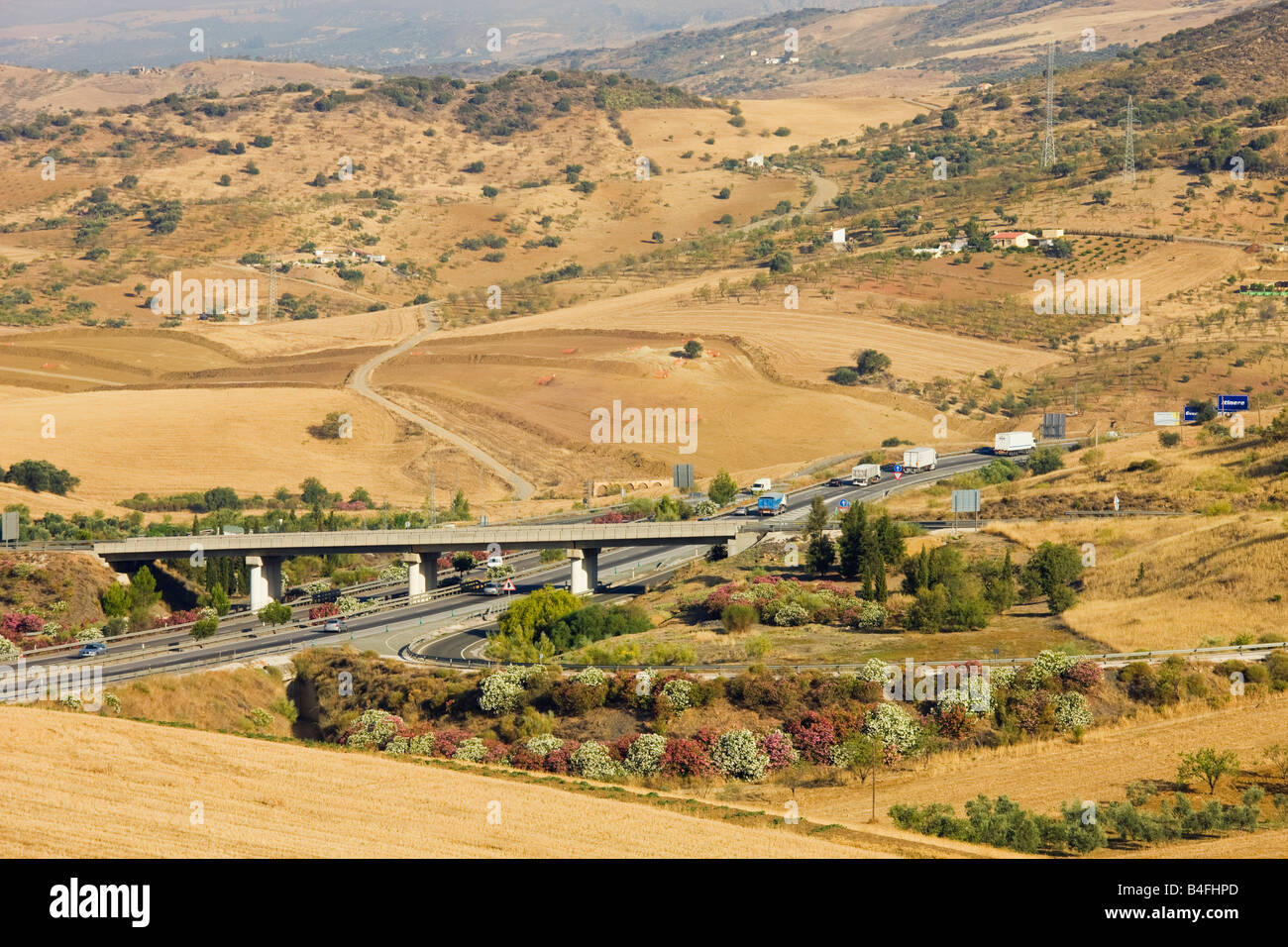 Highway autopista A 45 at Casabermeja Malaga Province Spain Stock Photo
