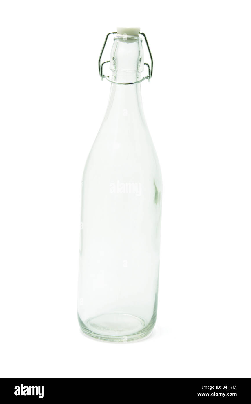 Glass Bottle on White Background Stock Photo