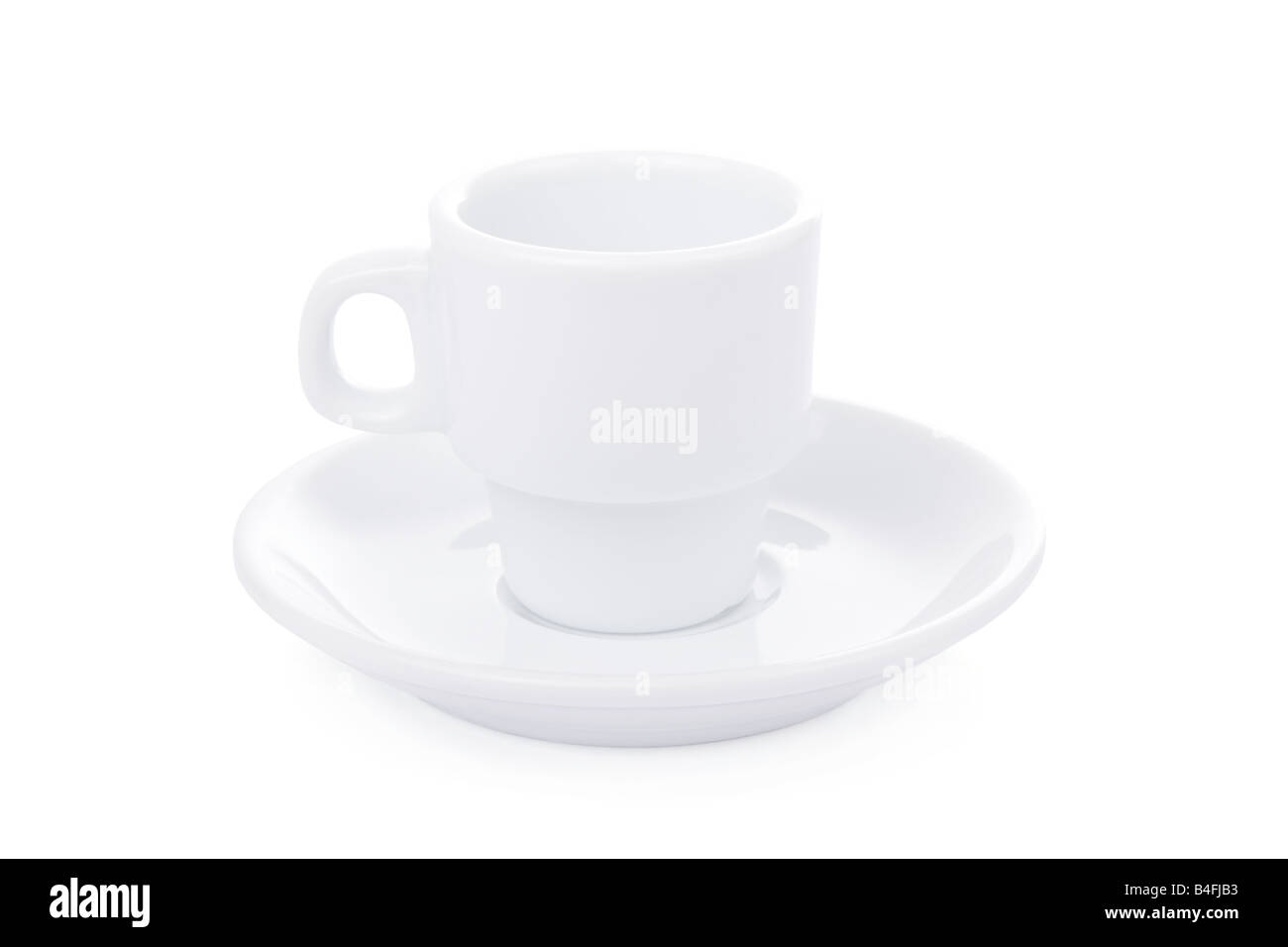 White coffee cup and saucer isolated on white background Stock Photo ...
