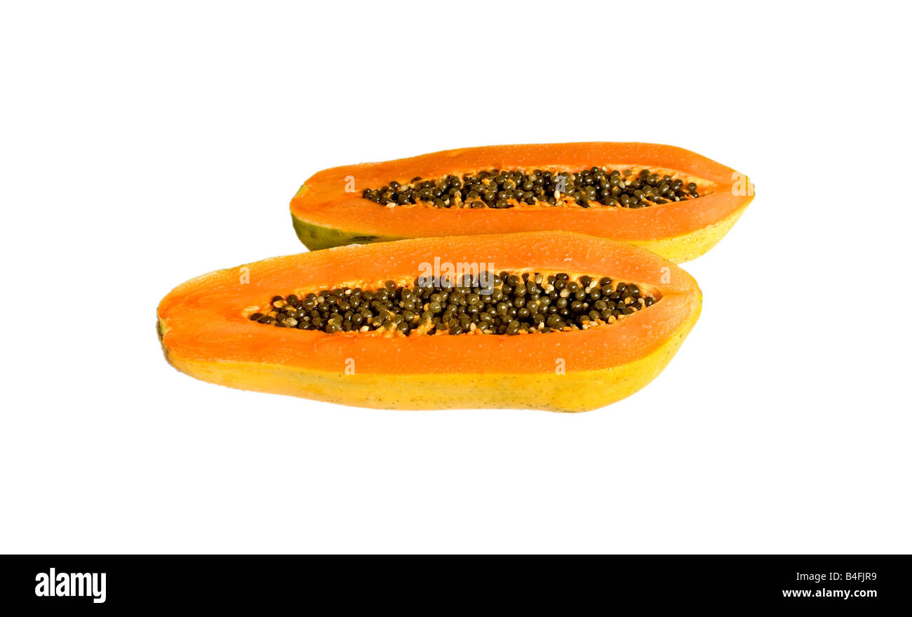Half papaya Cut Out Stock Images & Pictures Alamy