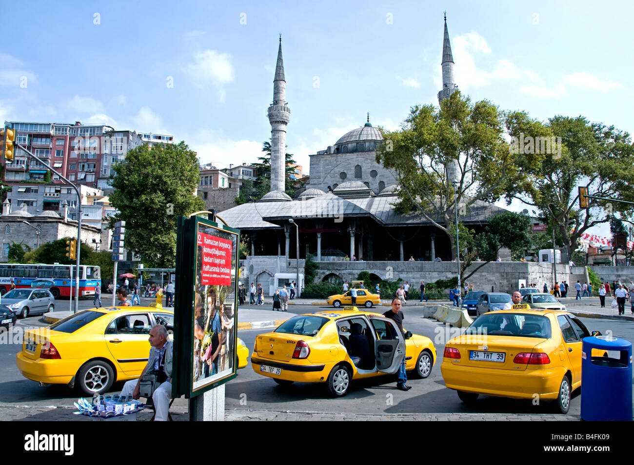 Istanbul Uskudar Mosque Taxi Stock Photo