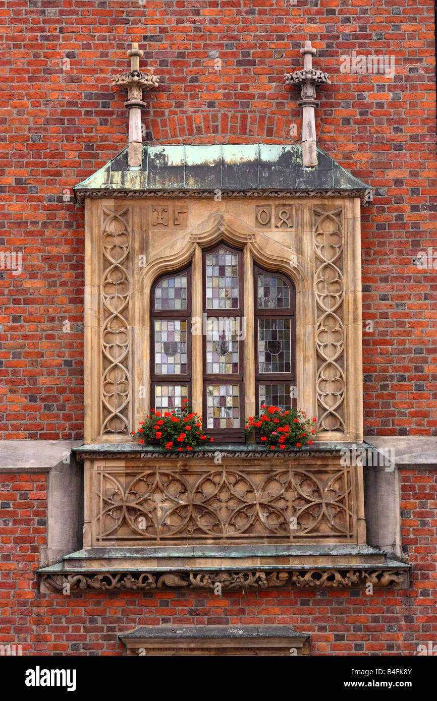 Gothic style window.Townhall.Wrocław.Lower Silesia.Poland Stock Photo