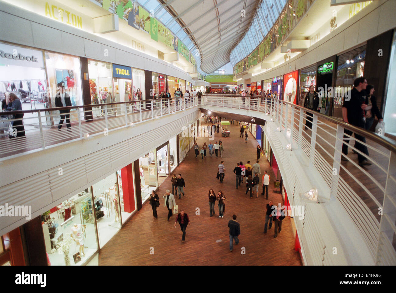 Interior of Manufaktura, the largest shopping centre in Lodz, Poland