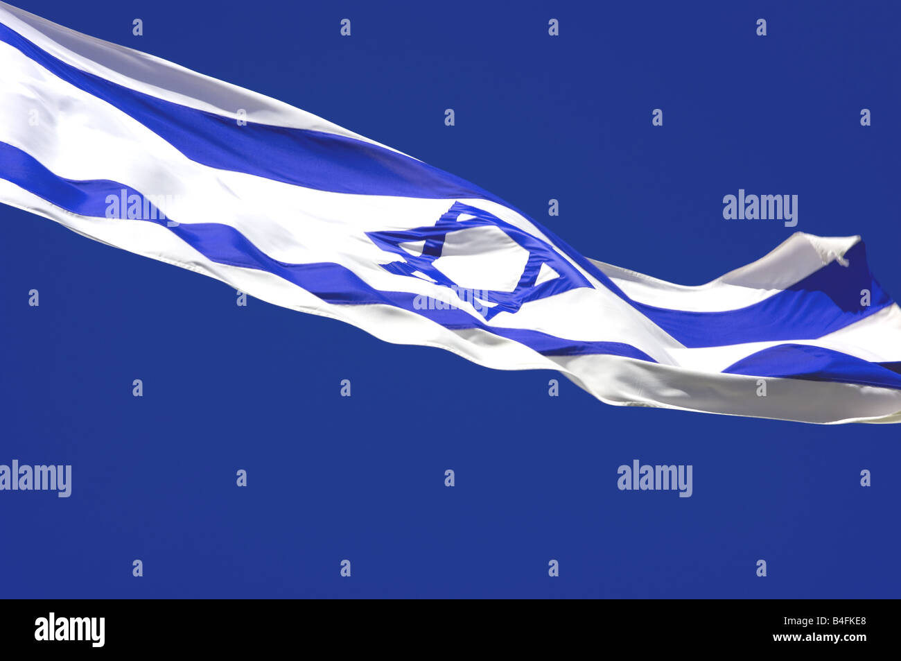 Israel's flag in the wind. Stock Photo