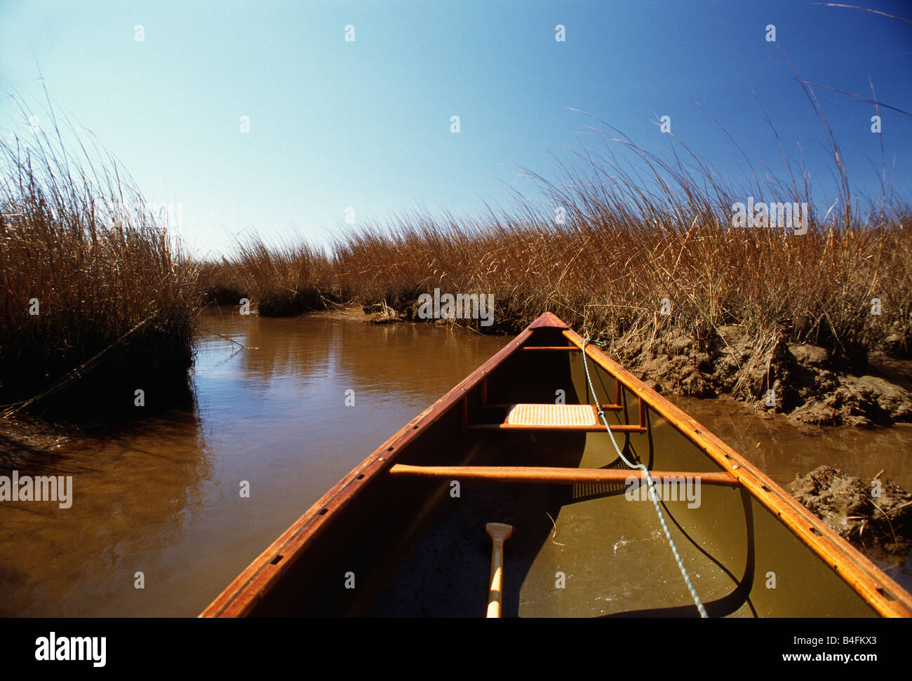 Canoe on a marsh of the Chesapeake Bay, Jane's Island State Park