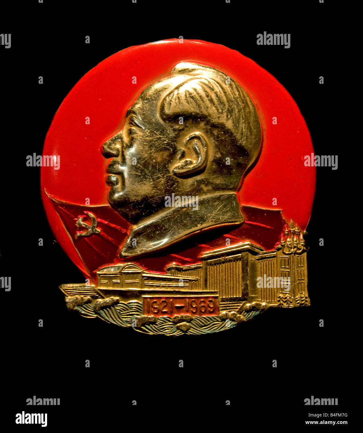 National congress badge 1969 Mao Zedong  Mao Tse-tung Stock Photo