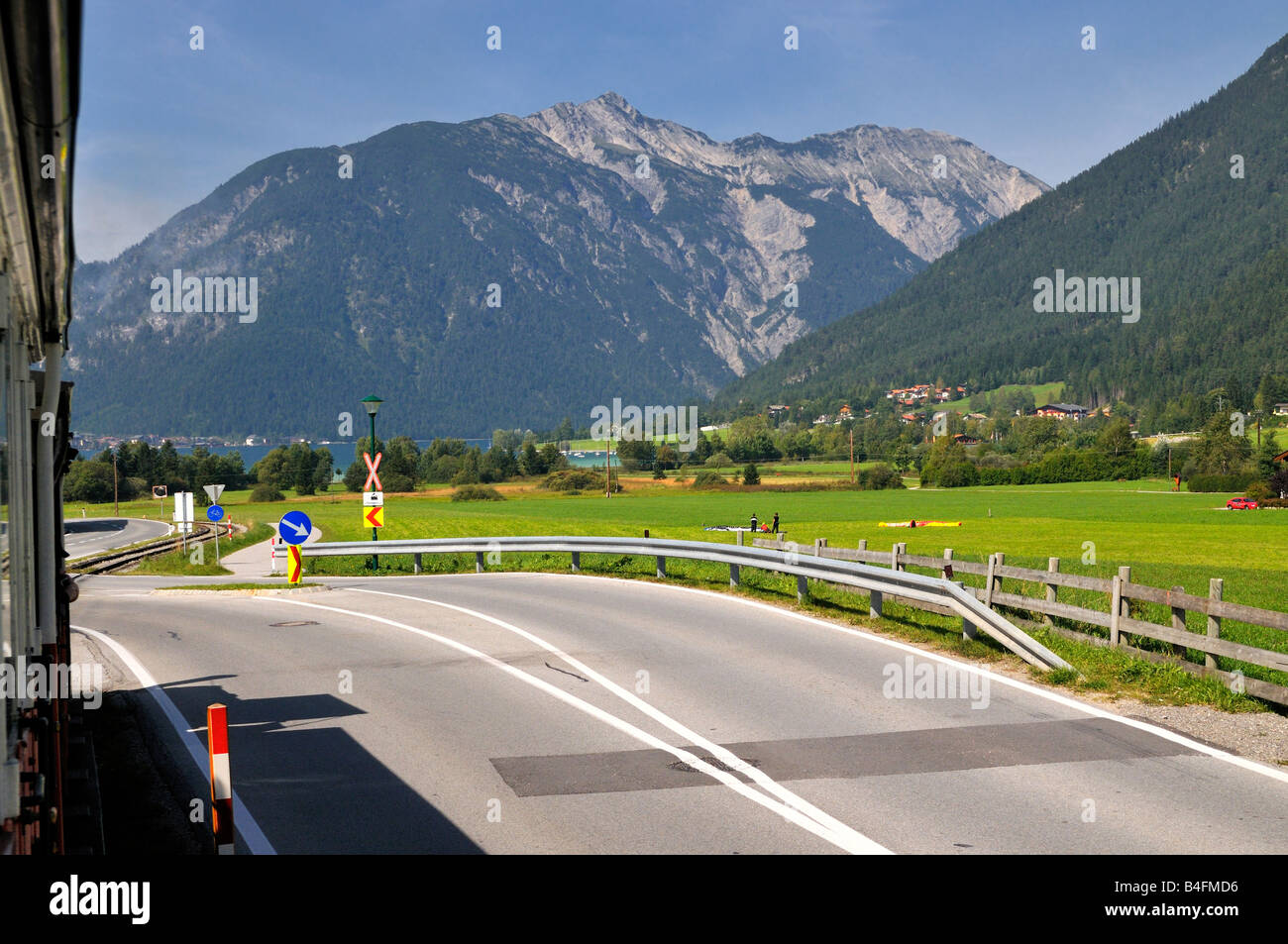 Along the route the mountain railway takes from Jenbach to Achensee in  Austria Stock Photo - Alamy
