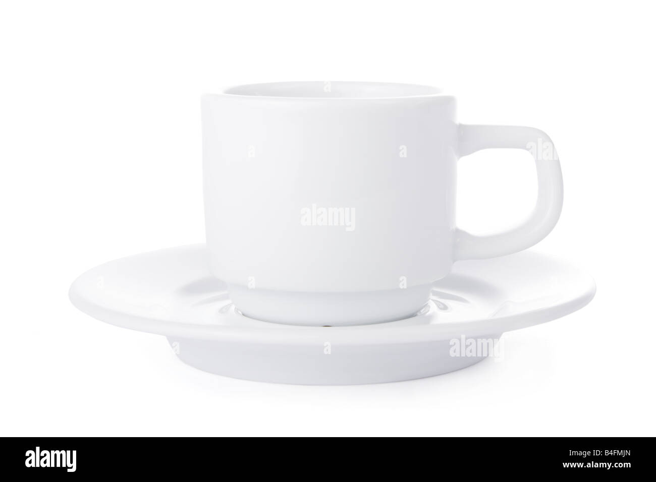 White coffee cup and saucer isolated on white background Stock Photo ...