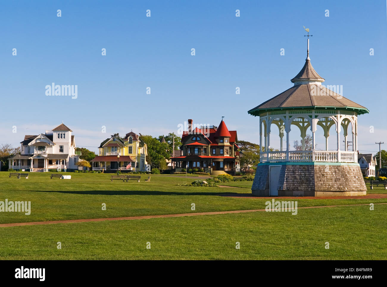 Martha’s Vineyard ginger bread houses in Vineyard Haven Stock Photo - Alamy