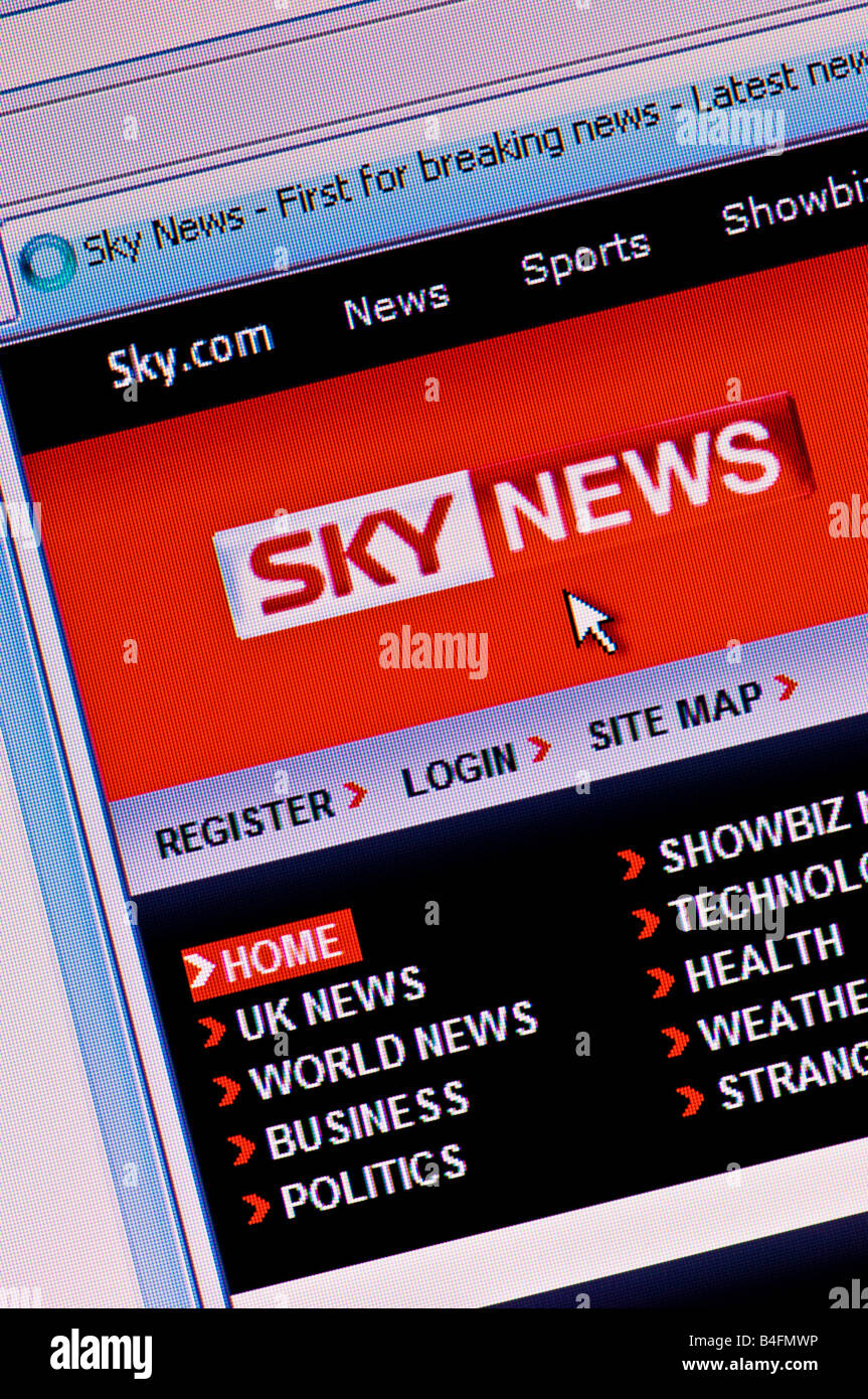 Macro screenshot of Sky News website (Editorial use only) Stock Photo