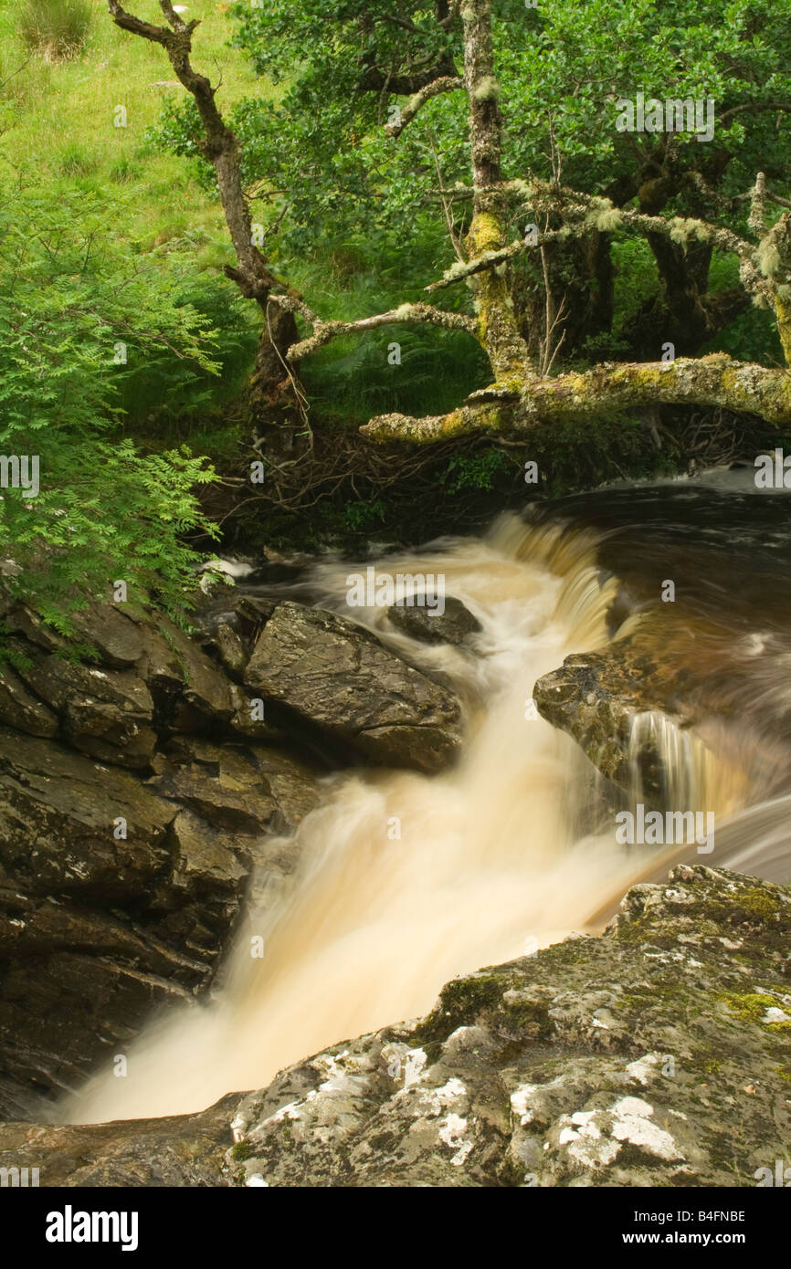 A small waterfall on the Dundonell River in Scotland Stock Photo