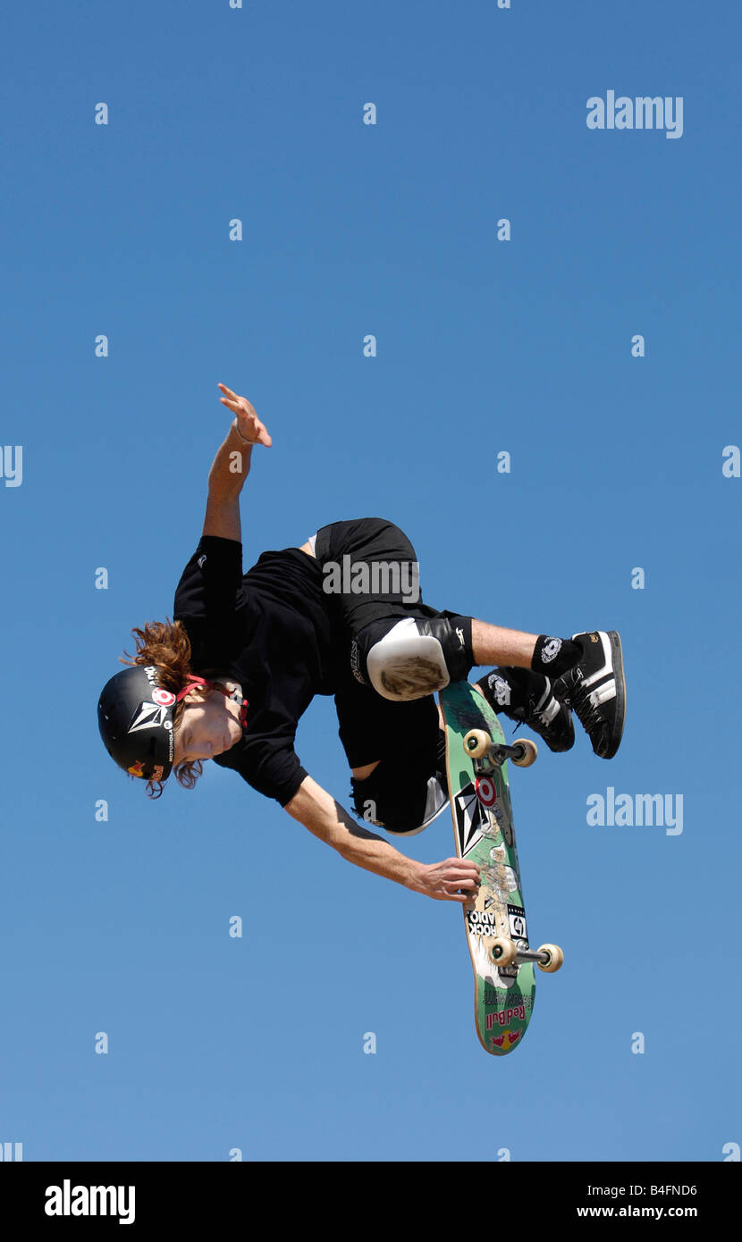 Olympian Shaun White skateboards at practice during the Dew Tour