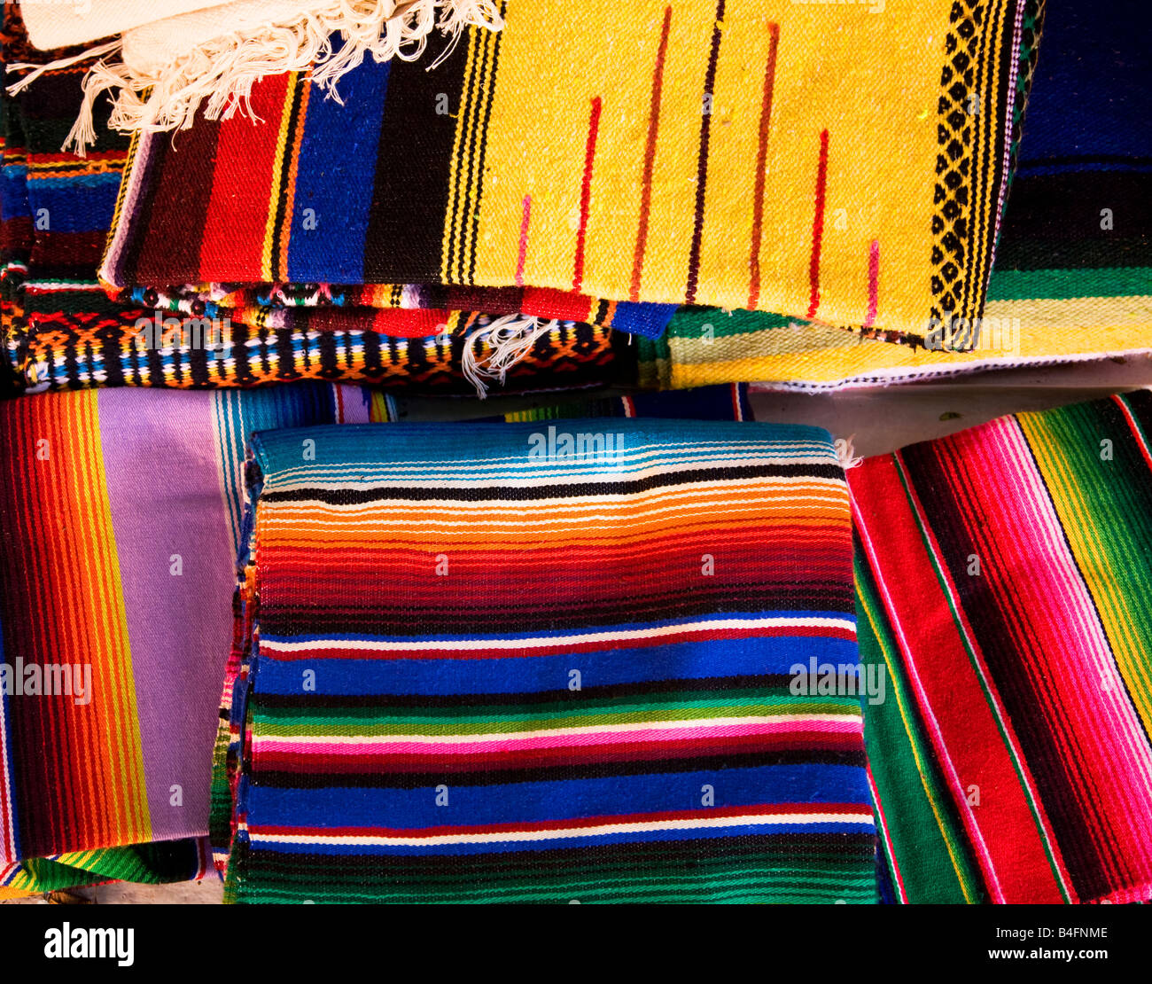 Colorful Mexican Blankets Guanajuato Mexico Stock Photo Alamy
