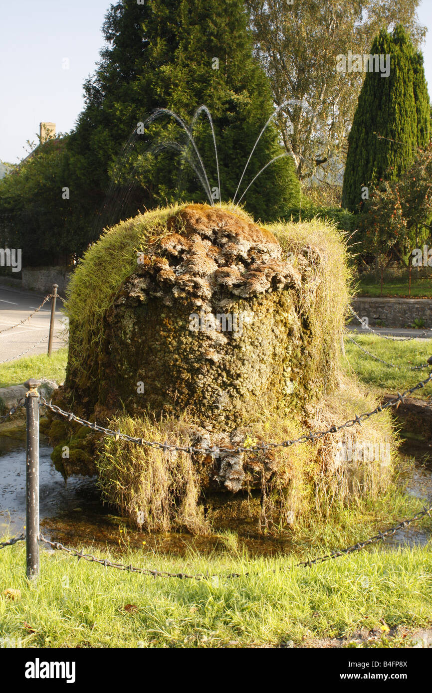 Springfed fountain at Dulcote near Wells in Somerset Stock Photo Alamy