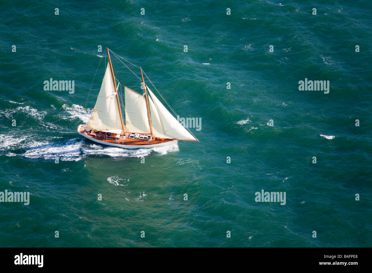 Aerial view of a yacht at sea Stock Photo - Alamy