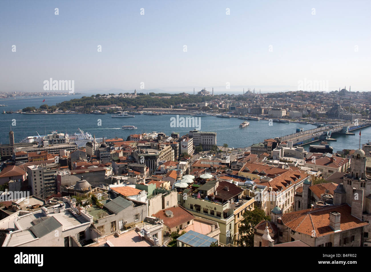 View from Galata Tower Beyoglu Istanbul Stock Photo